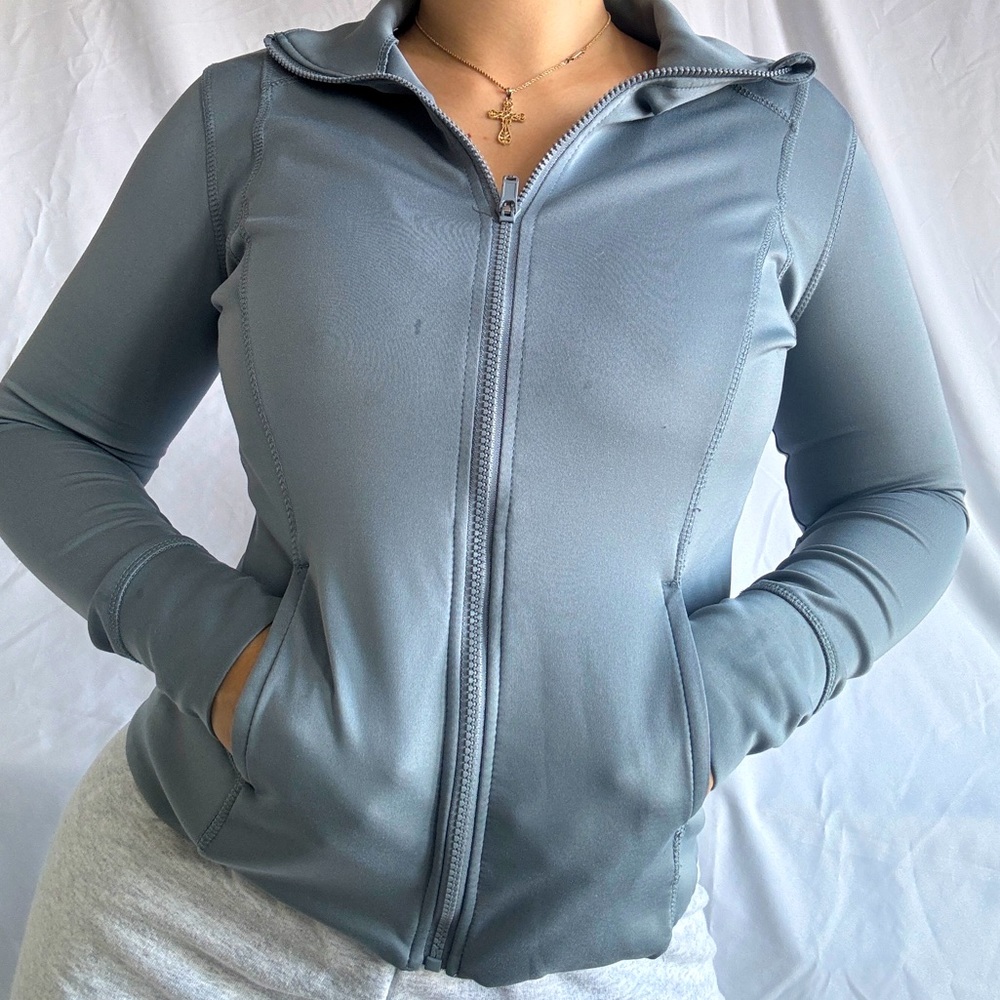 Layer8 Cool Blue Zip Up Athletic Jacket